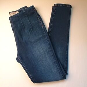 Free People Denim Leggings Size 26/2 Mid Rise Skinny Leg Medium Dark Wash